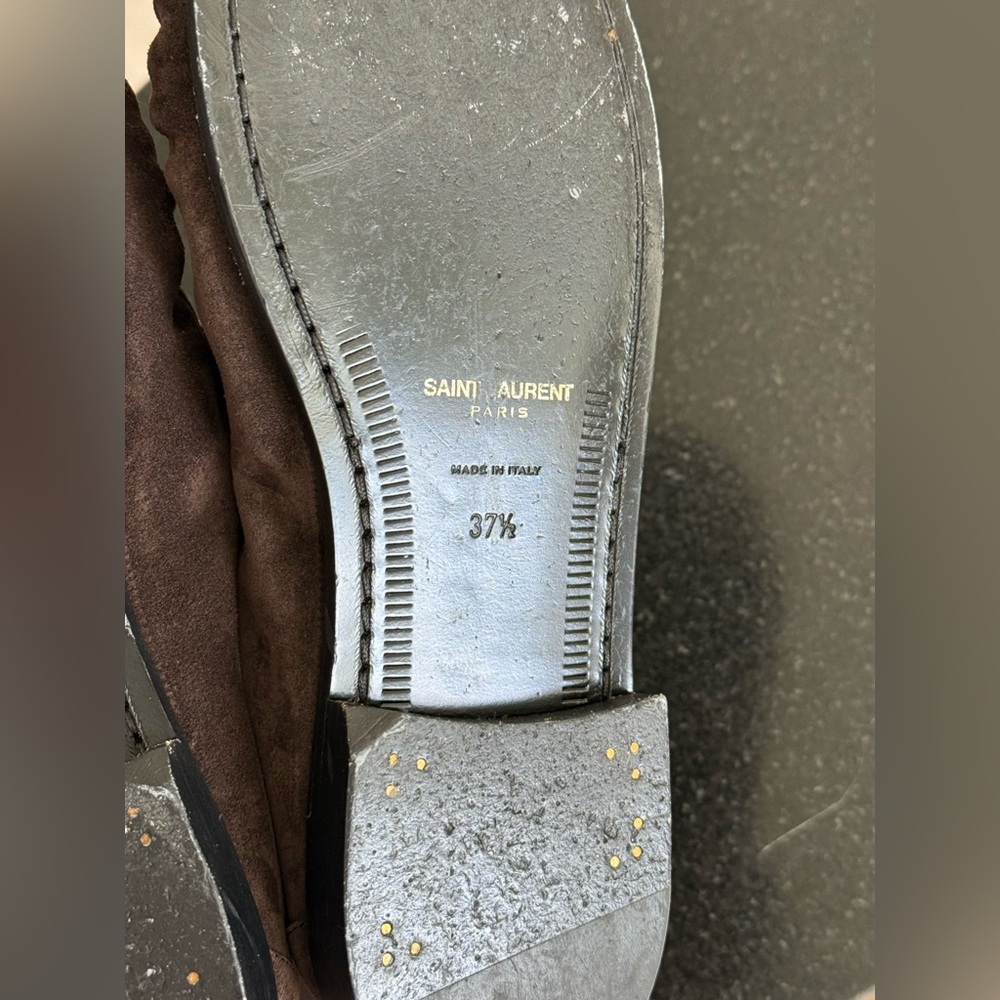 SAINT LAURENT LE LOAFER SUEDE PENNY LOAFERS - Picture 12 of 16